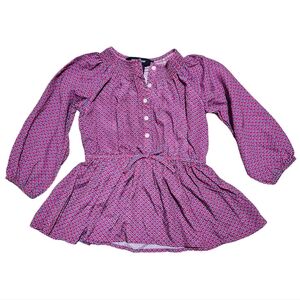 Ralph Lauren Red Pink Blue Baby Girls 18-month Dress Shirt Blouse